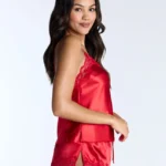 Elegant Silk Short Set by Ayesha crafted with smooth silky fabric and a luxurious finish, designed for a soft and comfortable nightwear experience.
