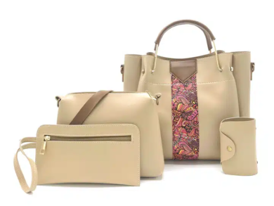 Stella 4PC Beige Handbag Set