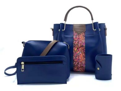 Stella 4PC Blue Handbag Set