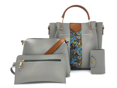 Stella 4PC Gray Handbag Set
