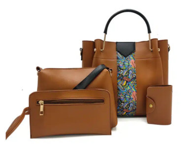 Stella 4PC Mustard Brown Handbag Set