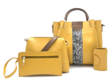 Stella 4PC Yellow Handbag Set