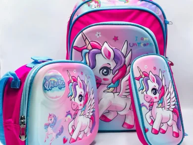 Unicorn 3-in-1 School Bag Set for Girls