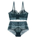 AyeshaMall Flower Embroidery Bra and Panty Set