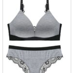 AyeshaMall Push-Up Wireless Seamless Bra Set