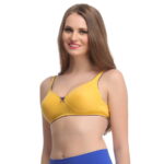 Charming Bra in Yellow with Demi Cups featuring a vibrant yellow tone and a comfortable structure, perfect for everyday wear with a touch of brightness.