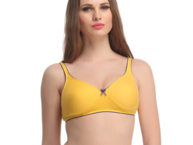 Bra in Yellow with Demi Cups