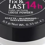 Essence Fix and Last 14h makeup fixing loose powder jar with sifter for matte finish