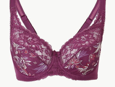 Floral Jacquard Lace Non-Padded Full Cup Bra