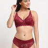 Maroon-Self-Design-Non-Padded-Women-Bra-Set-100x100