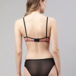 Premium Orange Black Padded Lace T-Shirt Bra Panty Set featuring a supportive T-shirt bra with matching panty, delivering a flattering shape and all-day ease.