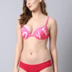 Stylish printed women bra set with breathable material and comfortable fit