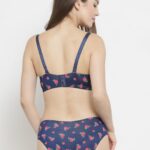 Charming PrettyCat Blue Printed Single Light Padded Bra Set with a modern printed design and lightweight feel, ideal for all-day confidence and ease.