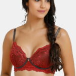 Stir Padded Wirefree Neck Lace Bra Merlot