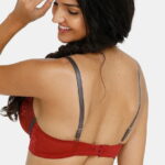 Comfortable Stir Padded Wirefree Neck Lace Bra Merlot featuring a wirefree structure and breathable fabric for all-day ease and natural support.