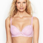 Stylish Violet Muse Lace and Dot With Love Strap Demi Bra designed with demi cups and love strap accents, offering a flattering fit and modern appeal.