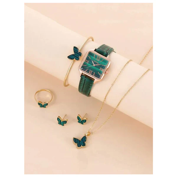 Charming Shein Square Quartz Watch & Jewelry Set 2 Charming Shein Square Quartz Watch & Jewelry Set 2