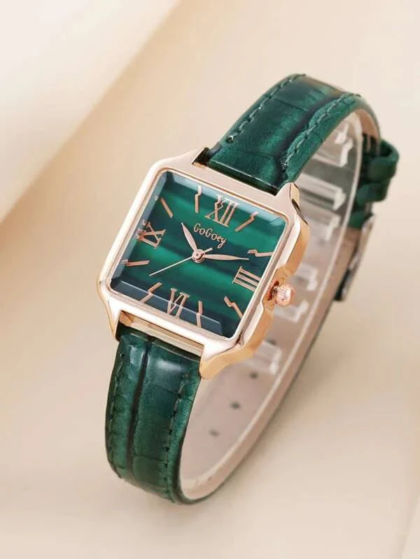 Charming Shein Square Quartz Watch & Jewelry Set Charming Shein Square Quartz Watch & Jewelry Set