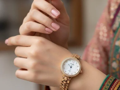 Elegant WHL00431 IWA Round Rhinestone Bezel Women’s Watch