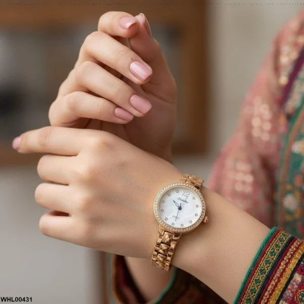 Elegant WHL00431 IWA Round Rhinestone Bezel Women’s Watch