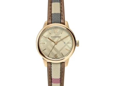 Distinctive Burberry Multicolor Gold Watch — 024