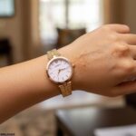 Elegant IWA Round Heart Stone Dial Women’s Watch 1