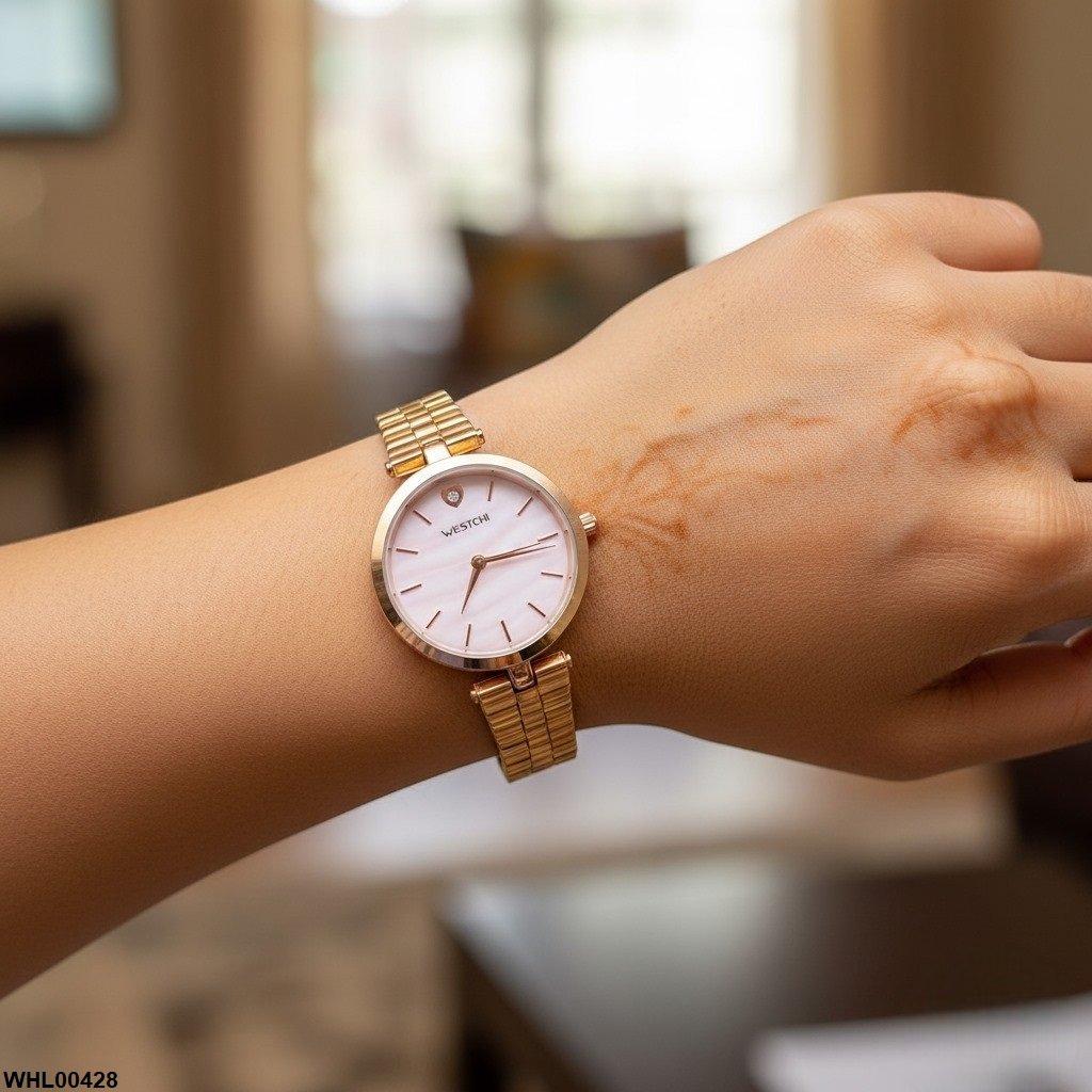 Elegant IWA Round Heart Stone Dial Women’s Watch 1 Elegant IWA Round Heart Stone Dial Women’s Watch 1