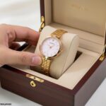 Elegant IWA Round Heart Stone Dial Women’s Watch