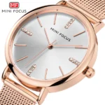 Radiant Mini Focus Rose Gold Mesh Ladies Watch 3