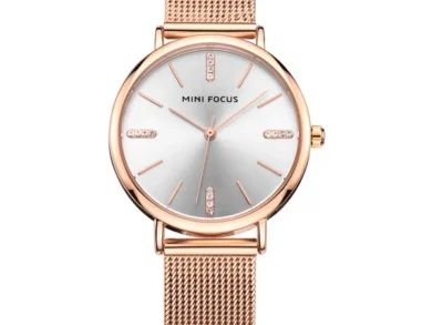 Radiant Mini Focus Rose Gold Mesh Ladies Watch