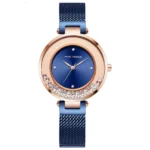 Rose Gold & Blue Mesh Ladies Quartz Watch MF0254L-04