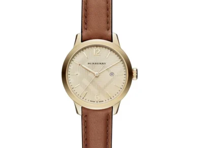 Timeless Burberry Brown Leather Watch — 025