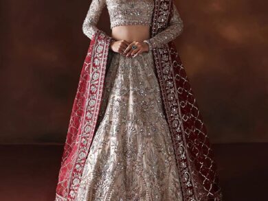 Ayesha’s Antique Beige & Wine Bridal Dress