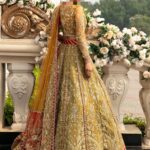 Ayesha’s Antique Gold Mehndi Lehenga 1