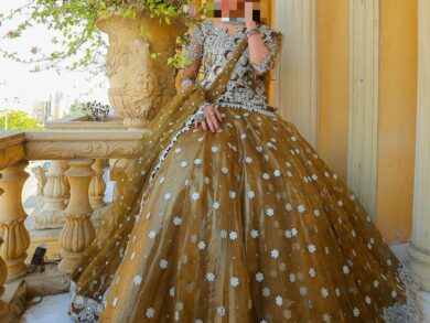 Ayesha’s Antique Olive Wedding Dress
