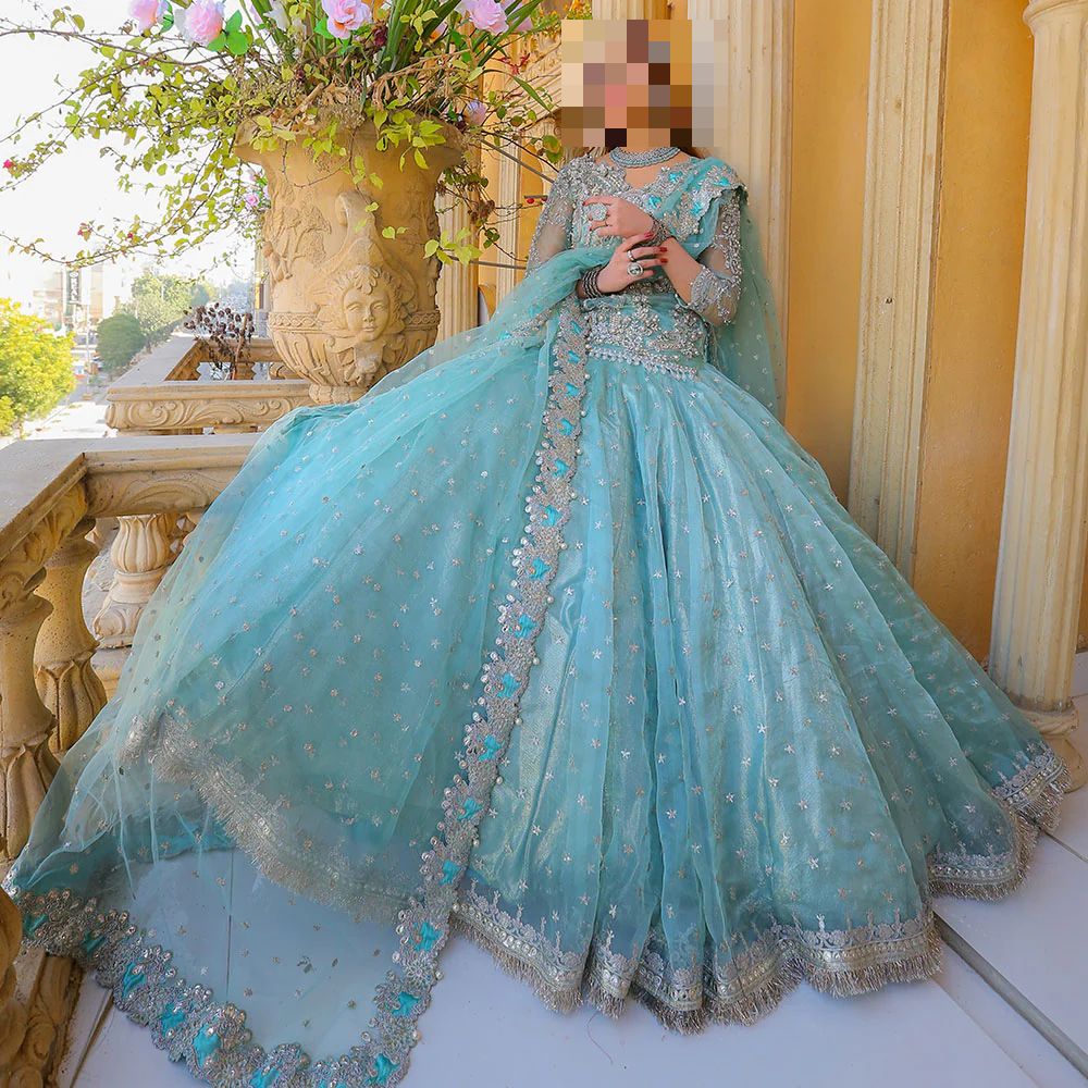Ayesha’s Aqua Blue Bridal Lehenga Ayesha’s Aqua Blue Bridal Lehenga
