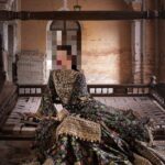 Ayesha’s Black Multicolor Floral with Antique Gold Embellished Party Dress 3