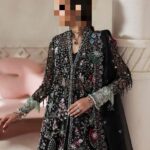 Ayesha’s Black Teal Embroidered Party Dress 1