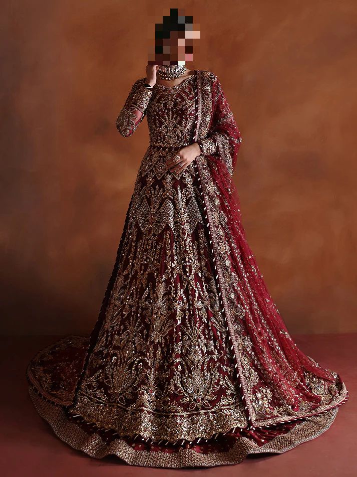 Ayesha’s Classic Burgundy Red Bridal Dress 1 Ayesha’s Classic Burgundy Red Bridal Dress 1