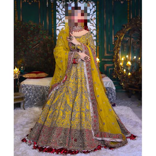 Ayesha’s Emerald Blue & Antique Gold Wedding Dress Ayesha’s Emerald Blue & Antique Gold Wedding Dress