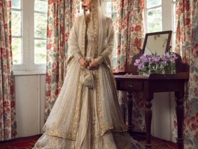 Ayesha’s Graceful Champagne Ivory Bridal Dress