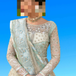 Ayesha’s Ivory & Soft Mint Green Wedding Dress 1