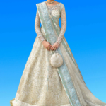 Ayesha’s Ivory & Soft Mint Green Wedding Dress