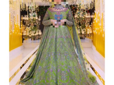 Ayesha’s Lime Green & Multicolor Wedding Dress