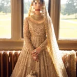 Ayesha’s Luminous Golden Bridal Dress 1