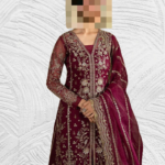 Ayesha’s Luxurious Wine Maroon Wedding Dress 1