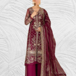 Ayesha’s Luxurious Wine Maroon Wedding Dress