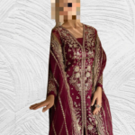 Ayesha’s Luxurious Wine Maroon Wedding Dress 2