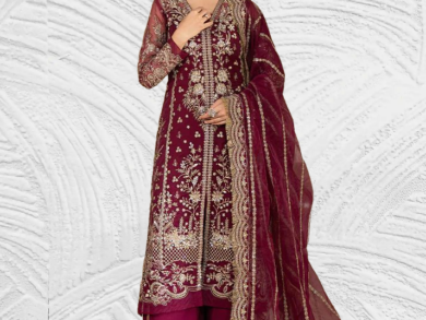 Ayesha’s Luxurious Wine Maroon Wedding Dress