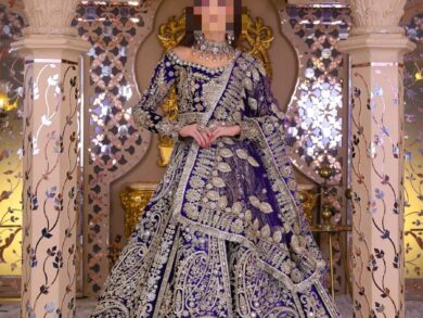 Ayesha’s Midnight Blue & Antique Silver Wedding